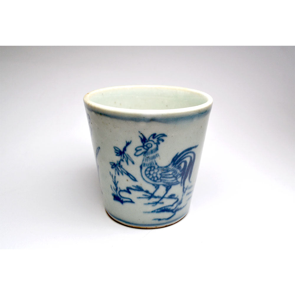 antik chinesisch Porzellan Becher kobaltblau Teetasse unikat