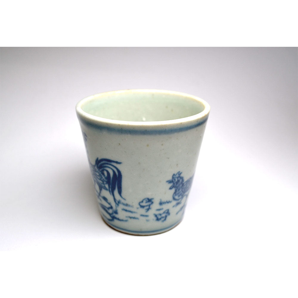 antik chinesisch Porzellan Becher kobaltblau Teetasse unikat