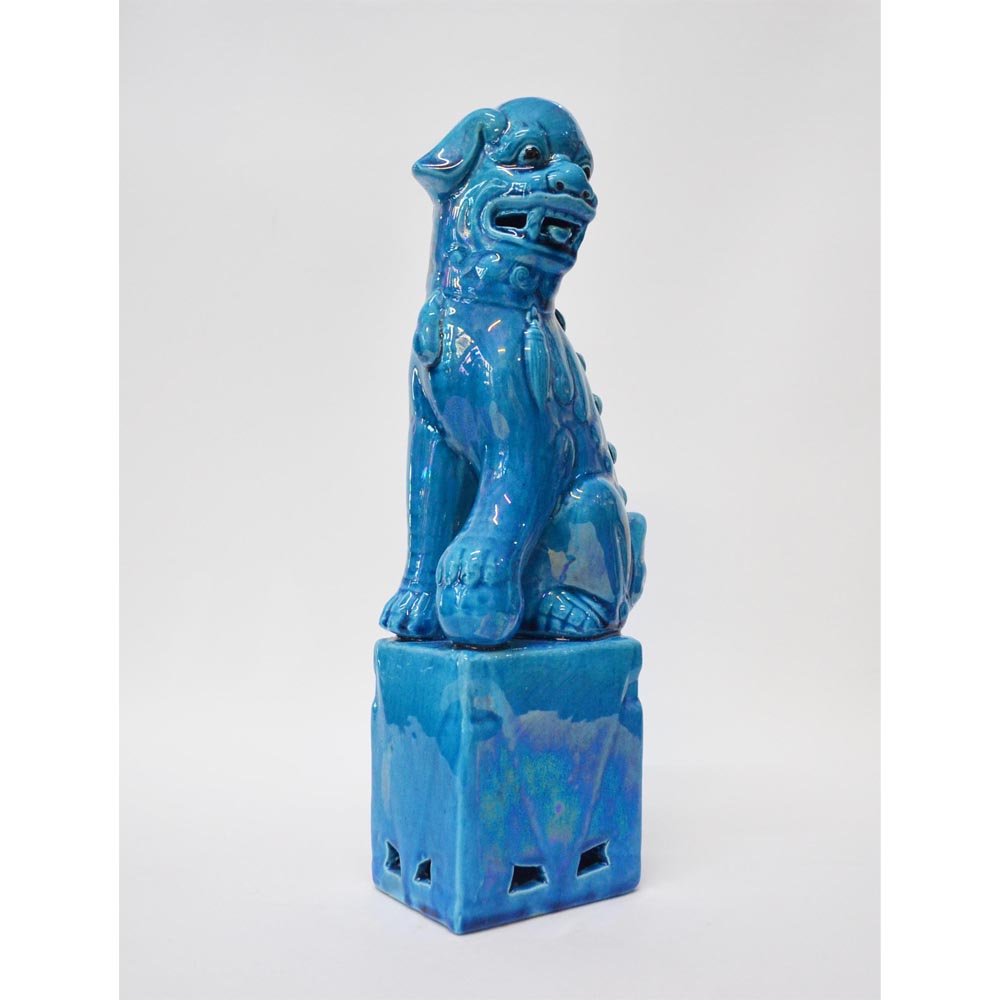 größere Wächterlöwen Dekor Wohnen Figure Skulpturen Statuen Fu Hunde Tempellöwen blau