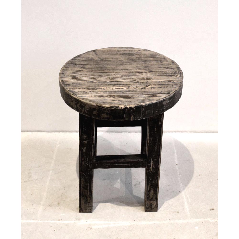 Hocker Tisch rund Beistelltisch Holz schwarz Couchtisch Kl. chinesische Möbel