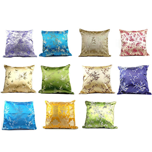 Kissenbezug aus Seide Sofa Kissen Deko Bezüge quadratisch 11 verschiedene Muster Farben