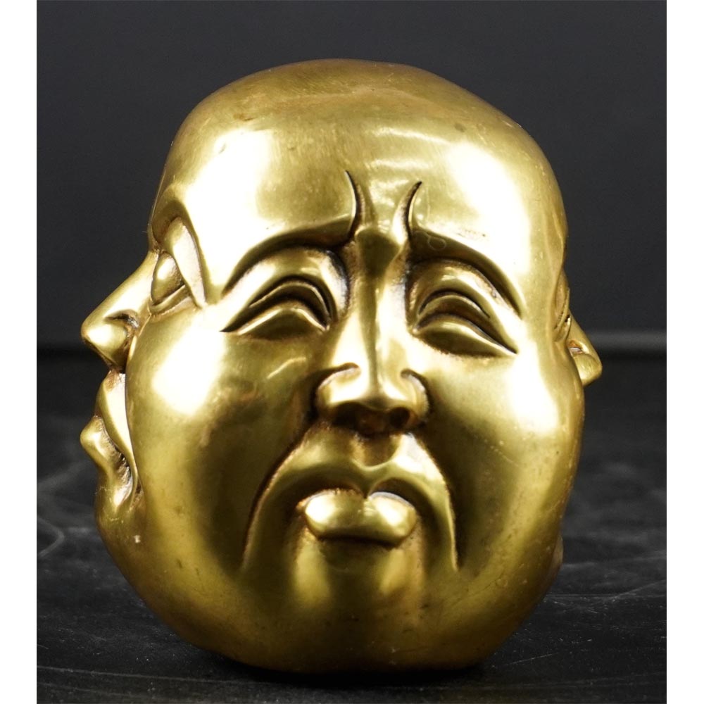 Buddha Kopf 4 Grunde Emotionen Gesichter Ausdruck Messing Handgefertigt 8cm
