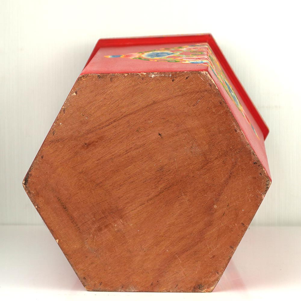 chinesisch Papierkorb Holz Box Aufbewahrung Eimer rot