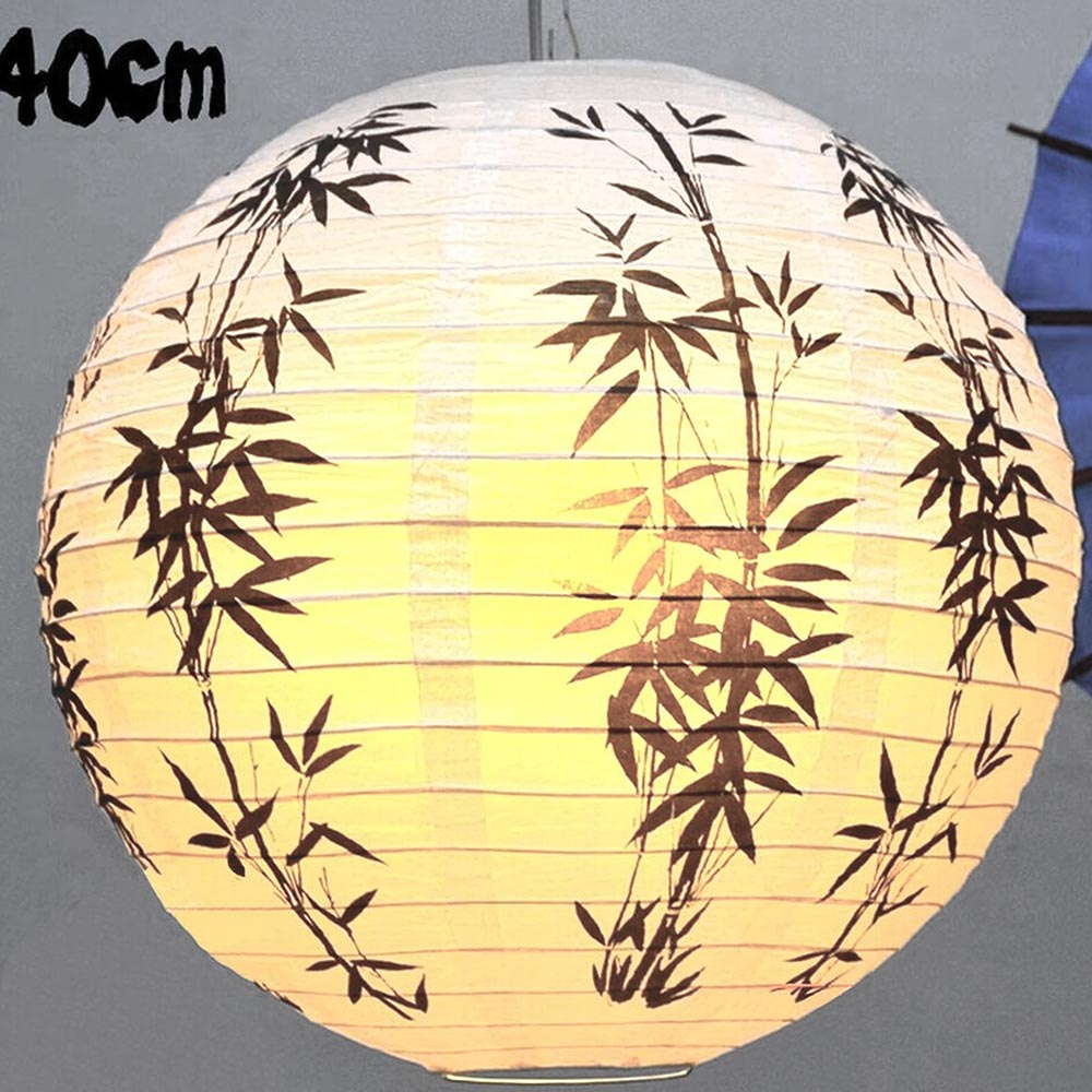Lampenschirm aus Papier mit Bambusmotiv 40 cm dekorativ mit Versand