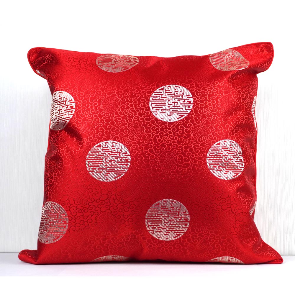 Kissenbezüge aus Seide Silke Deko Kissen Hülle Sofa Sitz rot Muster quadratisch inkl. Versand