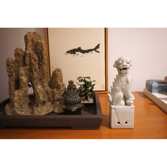 Wächterlöwen deko Wohnen Figure Skulpturen Statuen Fu Hunde Tempellöwen weiß