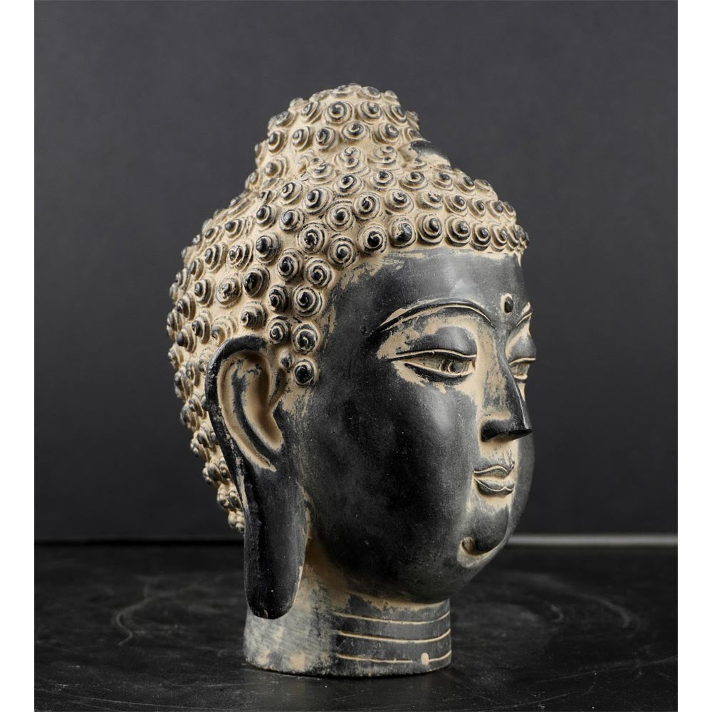 Buddha Kopf Statue Figuren Skulpturen aus Stein schwarz kostenlose Lieferung