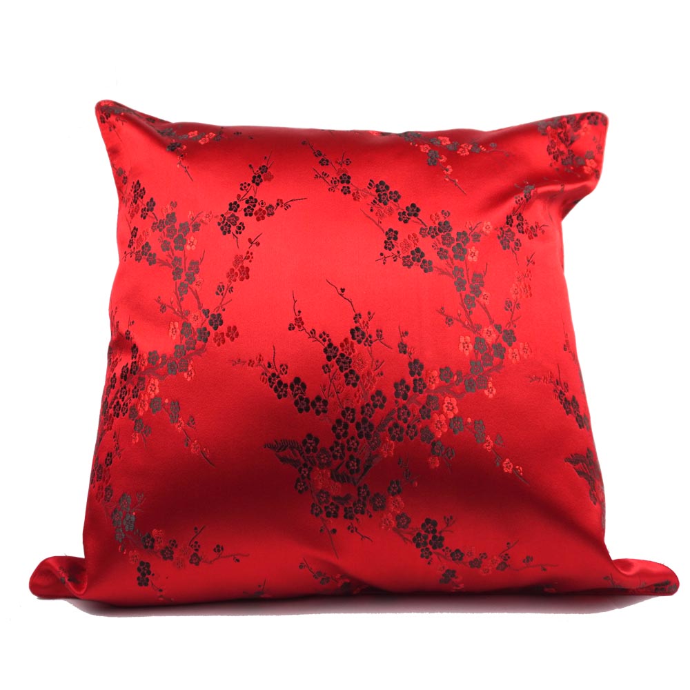 Kissenbezüge aus Seide Silke Deko Kissen Hülle Sofa Sitz rot Muster quadratisch inkl. Versand