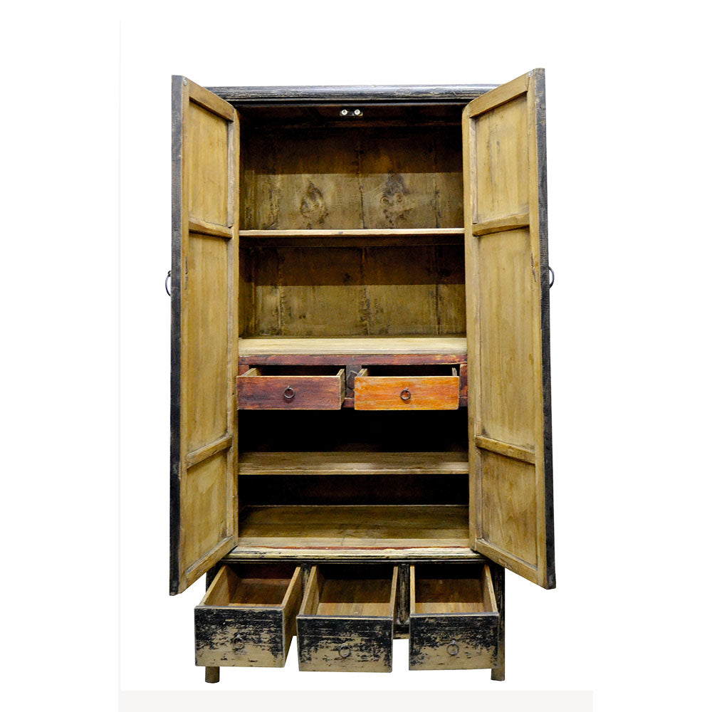 chinesischer Schrank schwarz original antik massiv Holz Möbel inkl. Lieferung