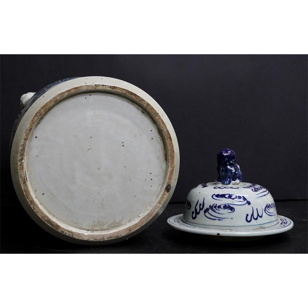 Chinesische Porzellanvase Blau-Weiß Drachen Deko Vintage Geschenk