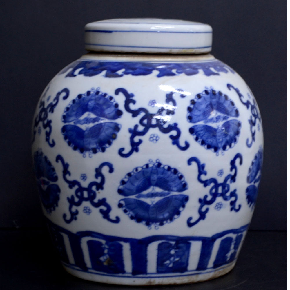 chinesische Deckel Vasen Porzellan Schmetterling