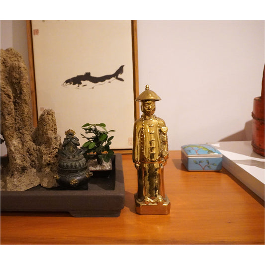 keramik figure chinesisch kaiser alt china statue skulpture porzellan